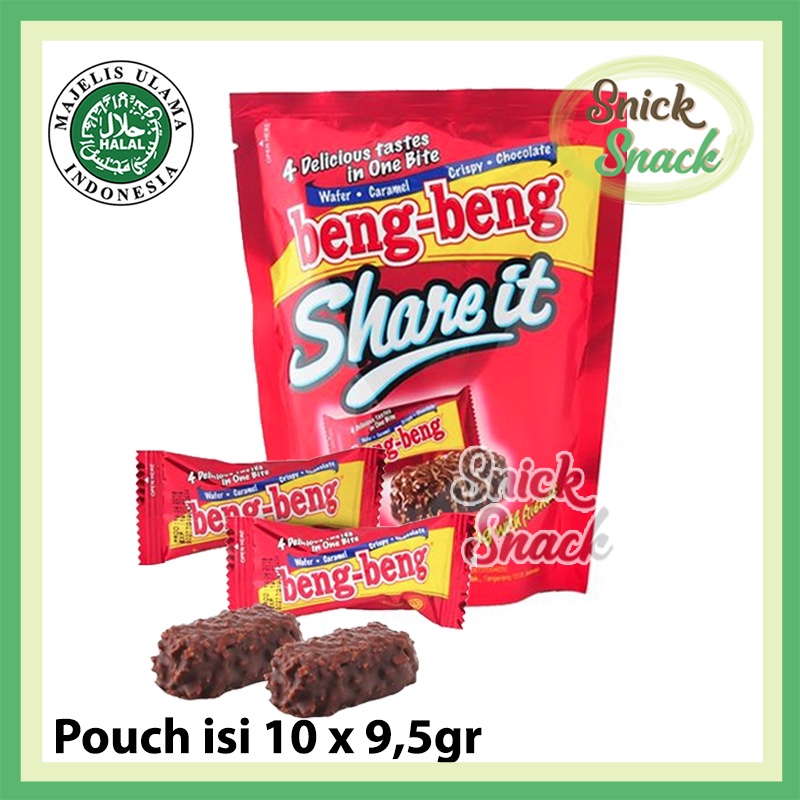 

Beng Beng Share it Pouch Wafer Salut Coklat Crispy Pouch isi 10 pcs Bengbeng