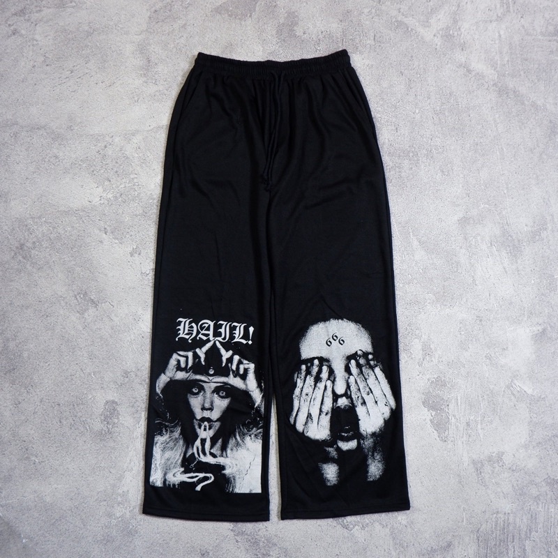 graphic chino longpants / black pants / sweatpants HAILL