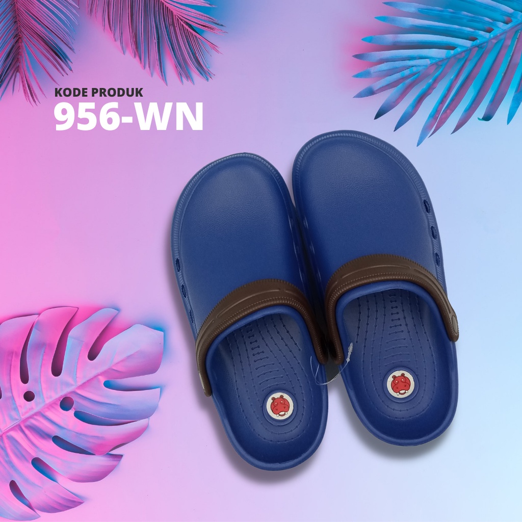 Sandal Baim Sendal Kodok Sandal Slop Sandal Rumah Sandal Perawat Pria Wanita Anti Slip Anti Air Lentur-Biru Tua