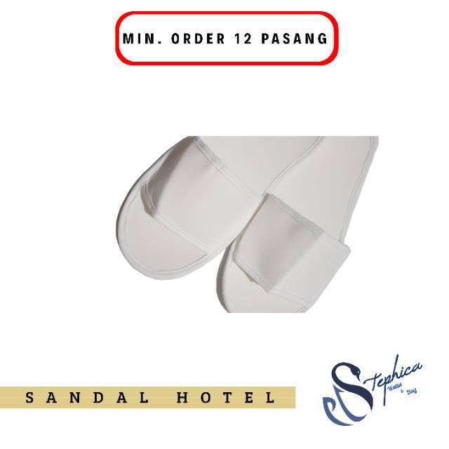 Sandal Hotel POLOS Putih Hitam Custom Sablon Souvenir Spa Rumah Sakit Murah Kualitas Bagus-2
