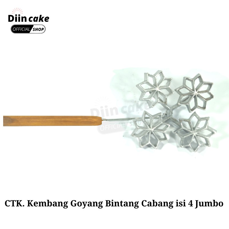 Cetakan Kue Kembang Goyang Bentuk Bunga / Bintang Cabang Gandeng isi 4 Jumbo