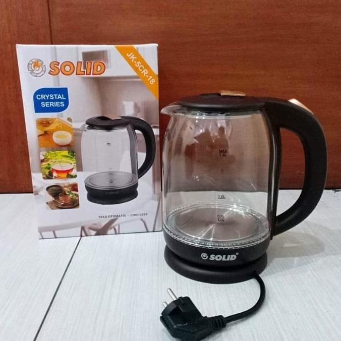 +%+%+%] SOLID JK 5CR-18 - Teko Listrik Kaca 1,8 Liter Crystal Series Electric