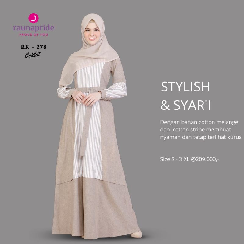 Promo Gamis Rauna Rk 278 RK 279 Stylish & Syar'i