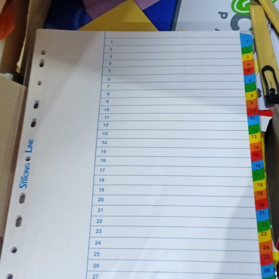 

Hadir Pembatas Odner / Divider Bantex A4 Angka 1-31 Bagus