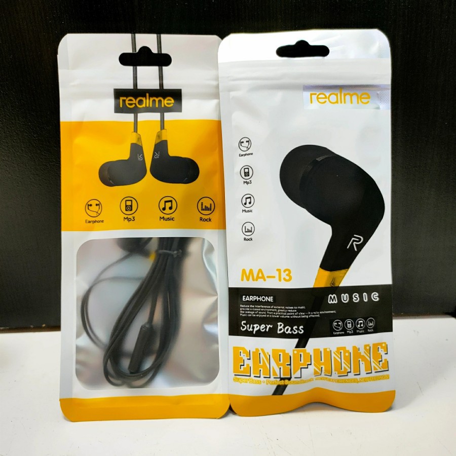 HEADSET HANDSET HANDSFREE REALME MA-13 SUPERBASS STEREO EARPHONE MA13