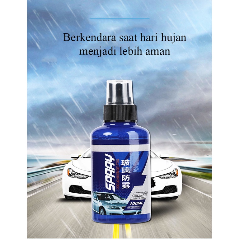 Anti Fog Spray Anti Embun &amp; Kabut Kaca Mobil/Spion/Helm Universal 100 ml Durable Glass Coating