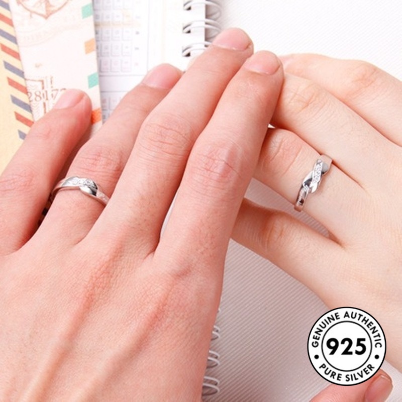 Cincin Berlian Bahan 925 Sterling Silver Untuk Pasangan
