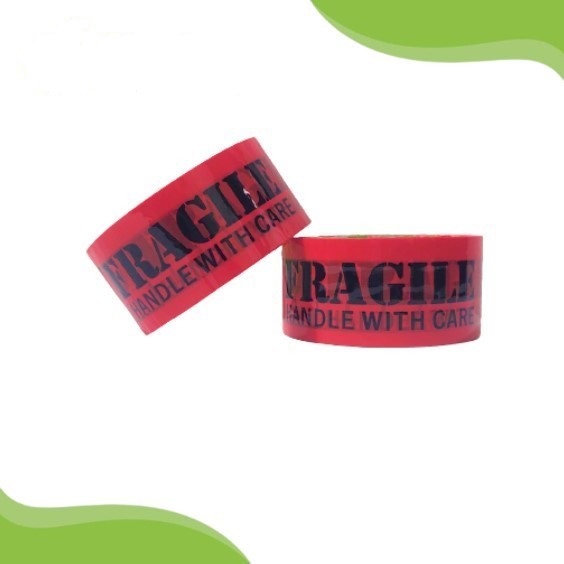 LAKBAN FRAGILE MERAH FONT HITAM 48MM 72YARD - MERAH FON HITAM