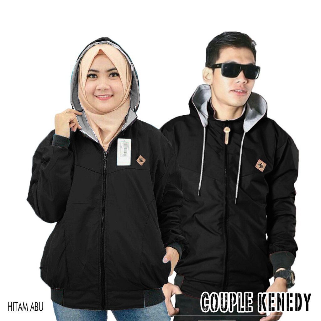 [BISA COD] Jaket Pria Wanita Jaket Parka Couple Pria Wanita Baju Couple Jaket Parasut Bolak Balik