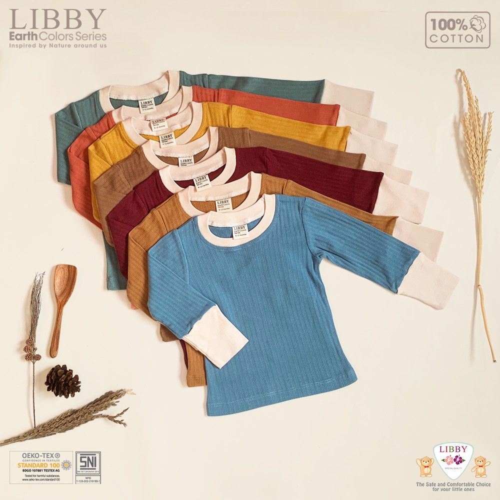 Baju Bayi Setelan Panjang Anak 9 Bulan 1-8 Tahun LIBBY Earth Jasper (1 Stel)