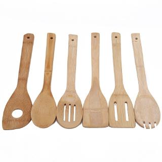 6pcs set Sendok  Spatula Bahan Kayu  Bambu Untuk  Alat 