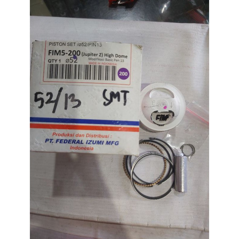 piston fim 52 pen pin 13 mm plus ring seher