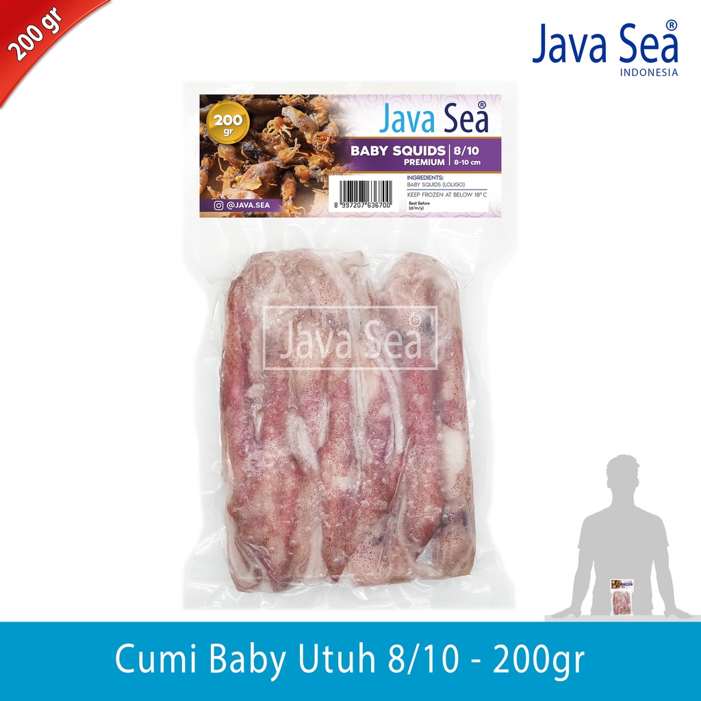 

Baby Cumi Utuh 8/10 pack 200gr Java Sea