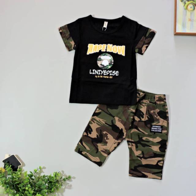 KR9SETELAN ANAK IMPORT AAPE ARMY (IMPORT)