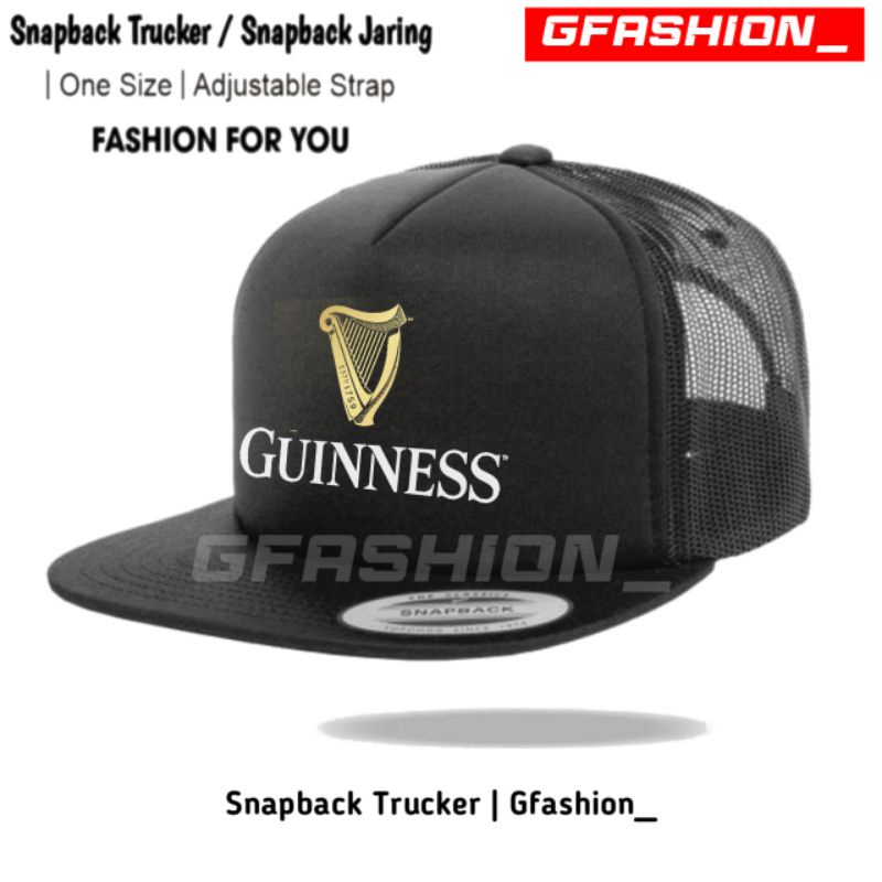 TOPI GUINNESS SNAPBACK JARING / TOPI SNAPBACK TRUCKER/ TOPI GUINNESS