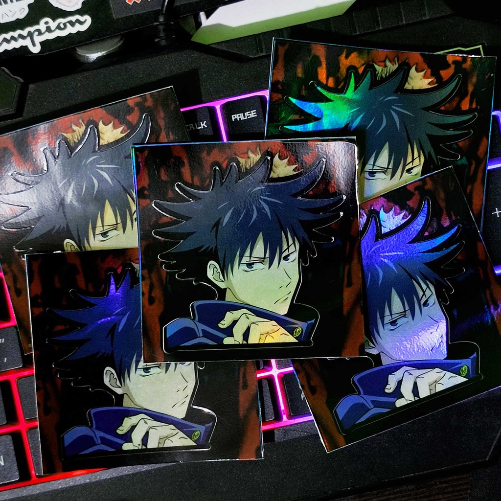 STICKER STIKER HOLOGRAM ANIME -JUJUTSU KAISEN FUSHIGURO MEGUMI - STIKER LAPTOP