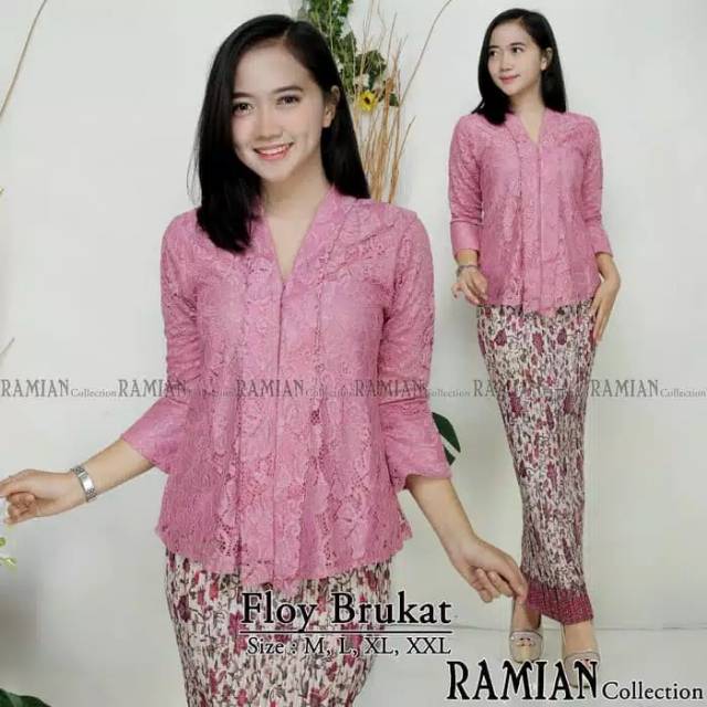 Set Kebaya Floy Brukat / Kebaya Wisuda/ Kebaya Kutu Baru / Kebaya Pesta