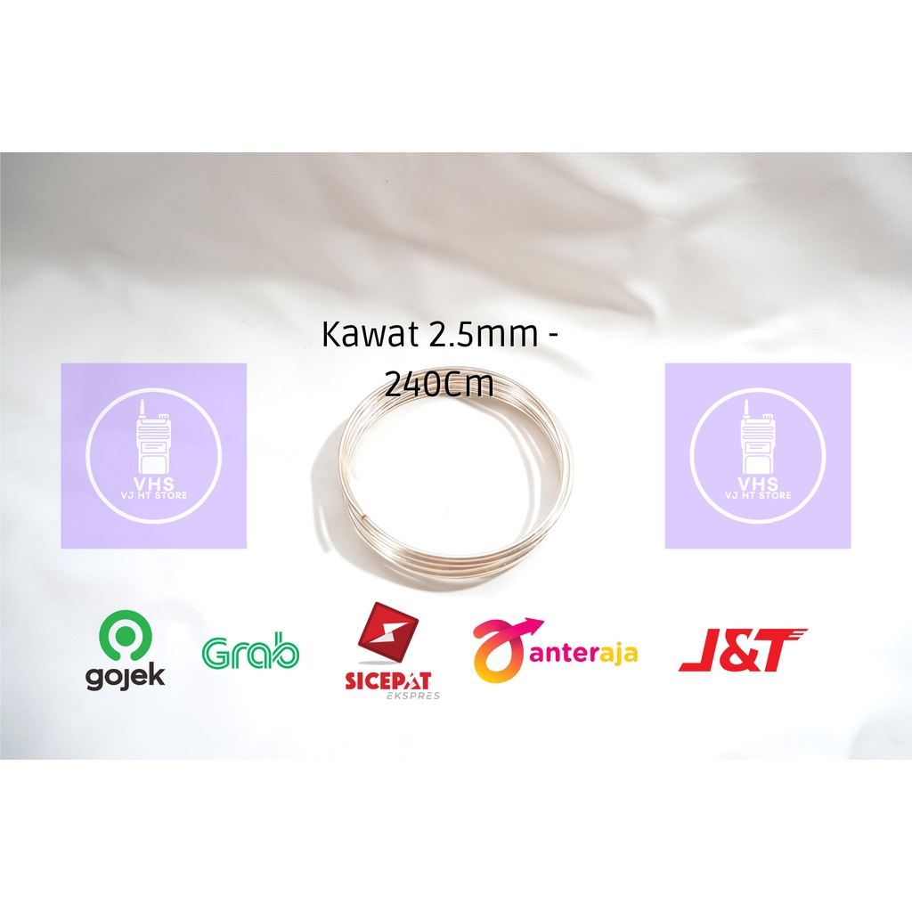 Kawat Perak Loding Antena Tebal 2.5mm / 2mm Panjang 240cm