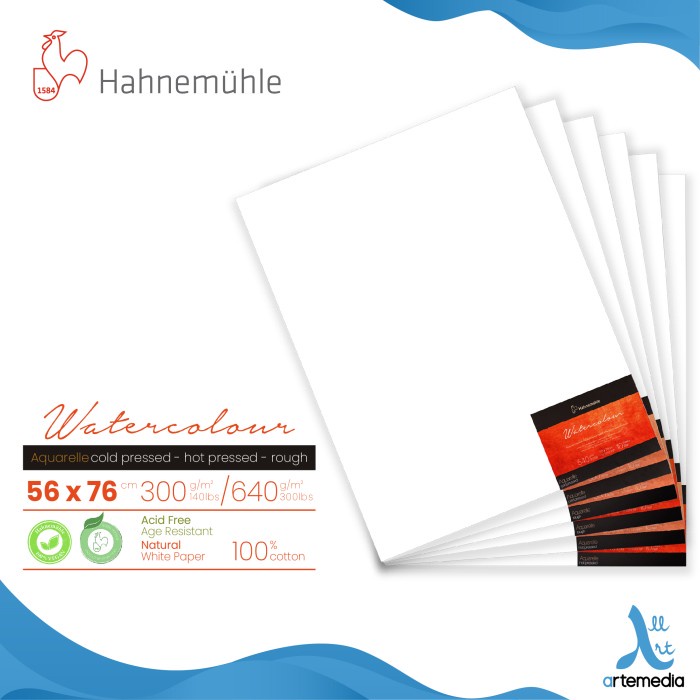 

Hahnemuhle The Collection Watercolor 56x76cm Sheet Kertas Cat Air