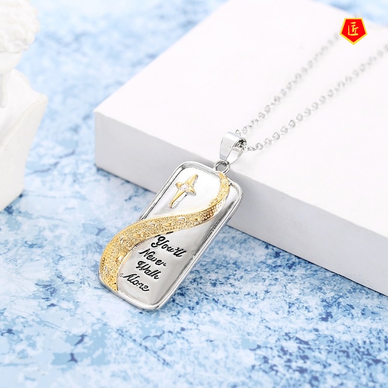 [Ready Stock]Creative Never Lonely Footprints Pendant European and American Style Necklace