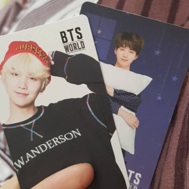 Suga bts world photocard dan game coupon