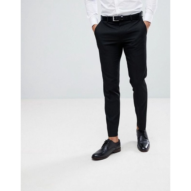 [ORIGINAL by.elqois] Celana Ankle Skinny Pria Slimfit Hightwist Jetblack  Premium