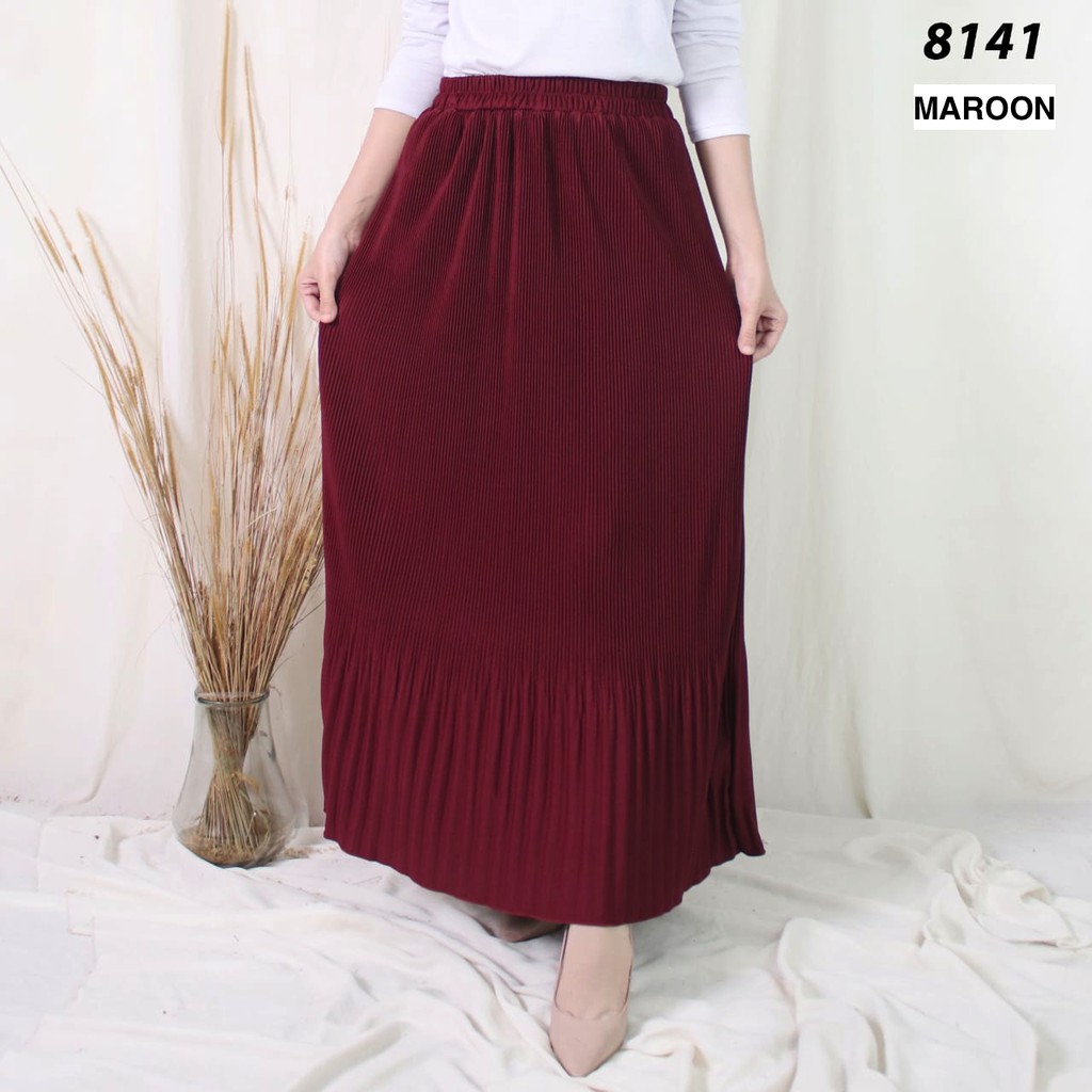 ROK PLISKET MURAH 8141 PLEATED SKIRT WANITA LUVALINE SUPER MURAH KUALITAS BAGUS TERMURAH