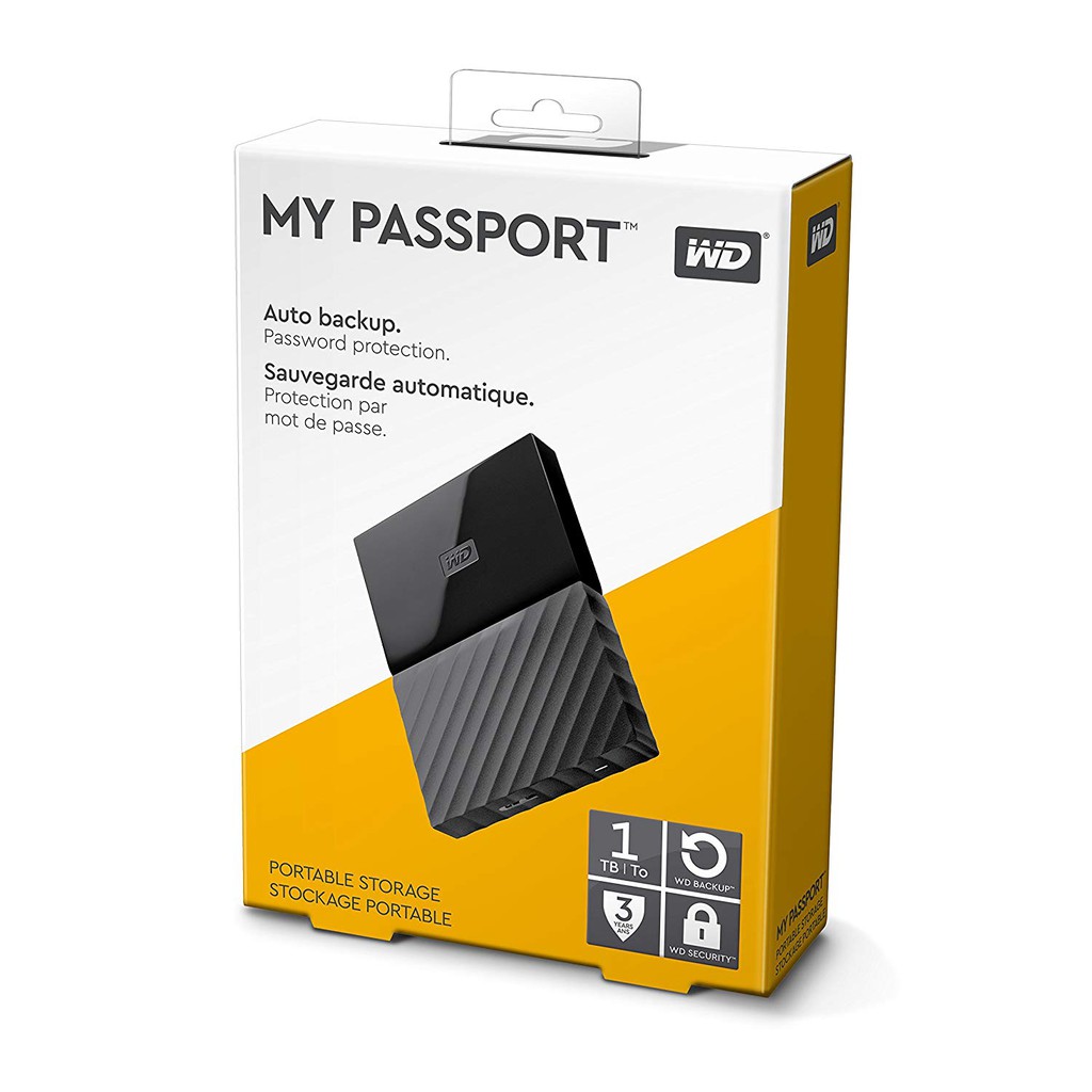 Hard disk drive hdd external wd 1tb 2.5&quot; sata usb 3.0 portable encryption backup my passport