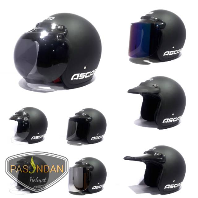 Helm Bogo ASCA RETRO Hitam Doff