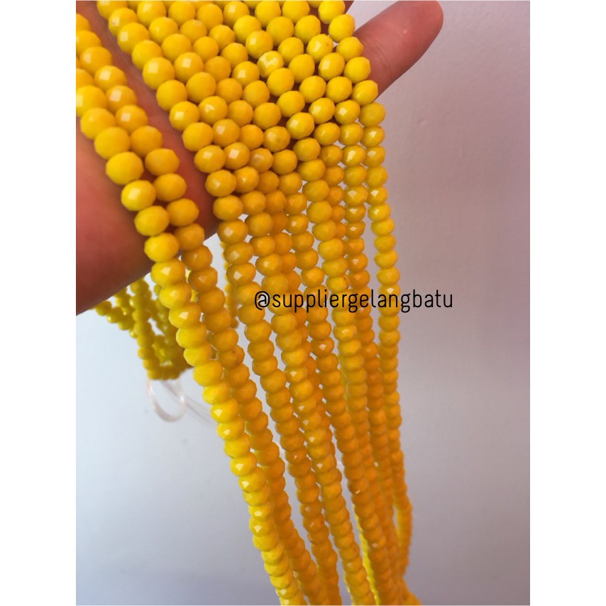 Crystal Ceko Doff 6mm KUNING bahan aksesoris bikin gelang kalung DIY fashion gelang kalung wanita