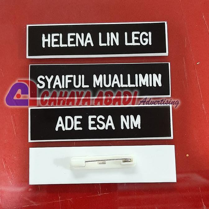 

Cuci Gudang Awal Tahun Nama Dada atau Name Tag atau Papan Nama Grafir - PENITI Big Sale