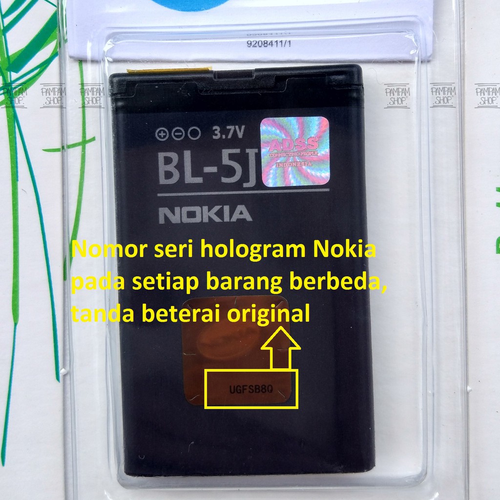 Baterai Nokia Asha 200 201 302 BL5J BL-5J Original OEM 100% | Batre, Batrai, HP, BL 5J