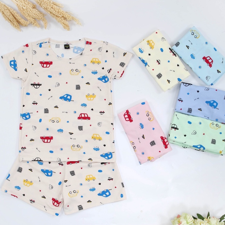 Lemone Baju Tidur Setelan Anak Motif Mobil Babyterry Spandex