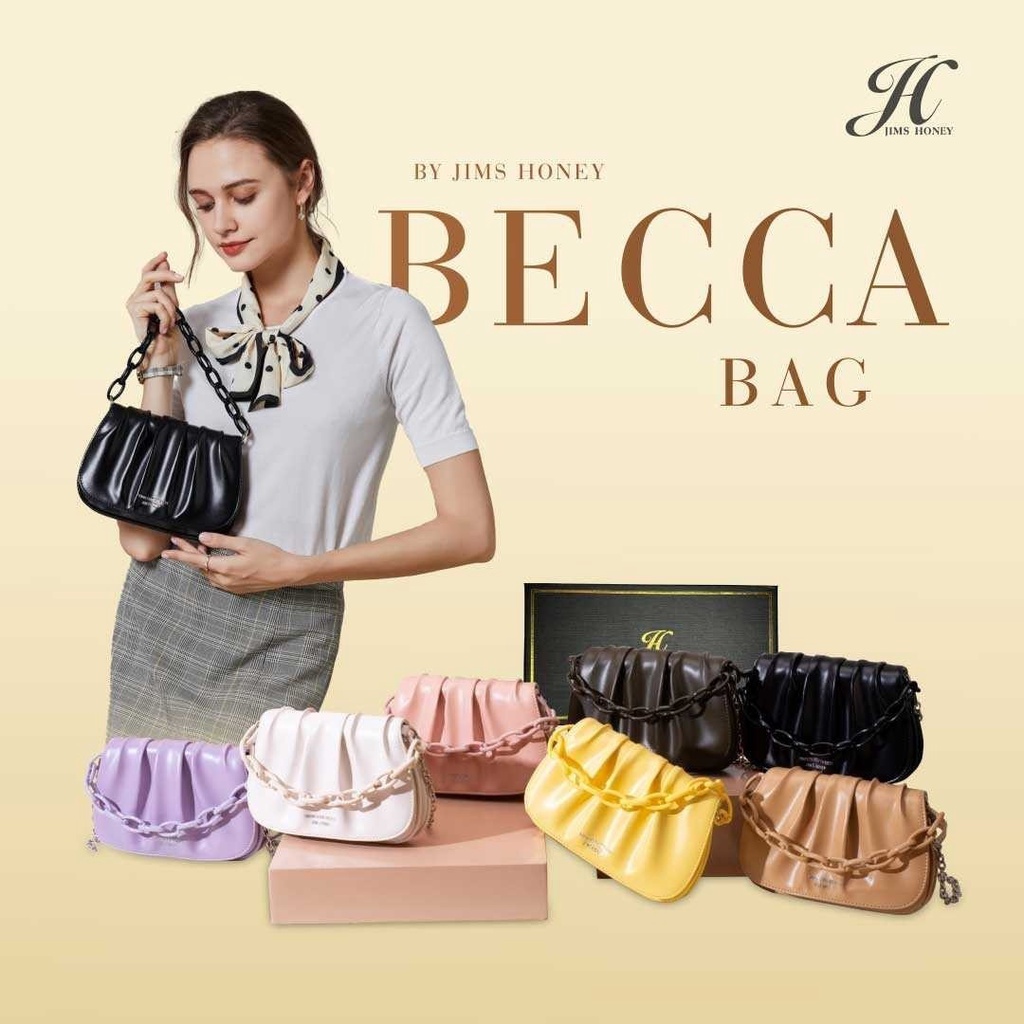 Jimshoney Becca Bag - Tas Selempang Rantai Plastik Slingbag Elegan Trendi Jims Honey Original - FREE