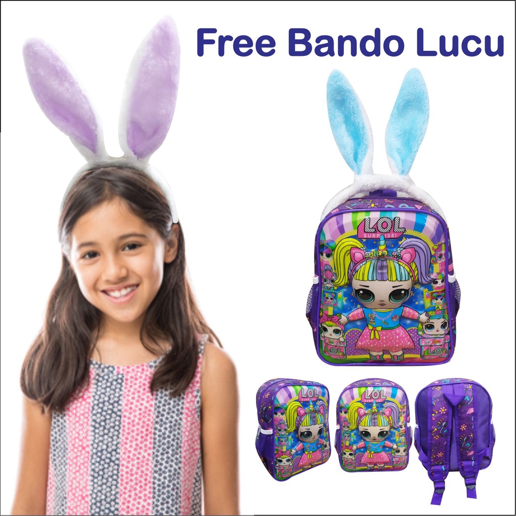 Tas Sekolah Bagpack Anak Perempuan Tas Karakter Emboss Lucu - PG - 8867