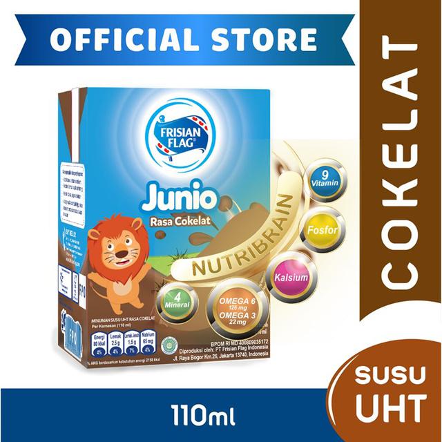 Frisian Flag Junio UHT Chocolate 110ml + Frisian Flag Junio UHT Strawberry 110ml