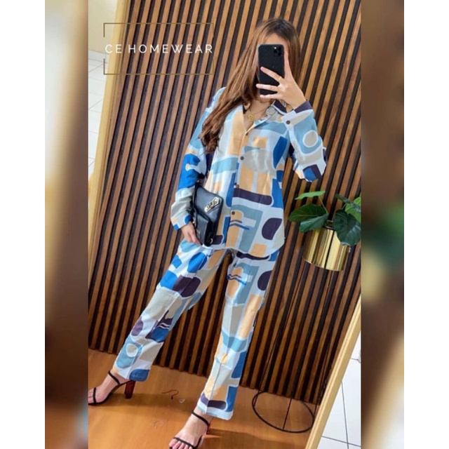 BELLE ONE SET / SETELAN RAYON DAILY ONE SET BAJU SETELAN WANITA KEKINIAN-ONESET(BLUESNOW SET)