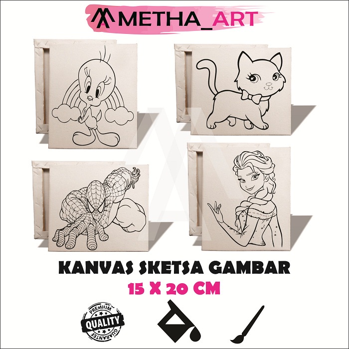 

Kanvas Lukis 15x20 cm Sketsa Gambar - Kanvas Sketsa Mewarnai