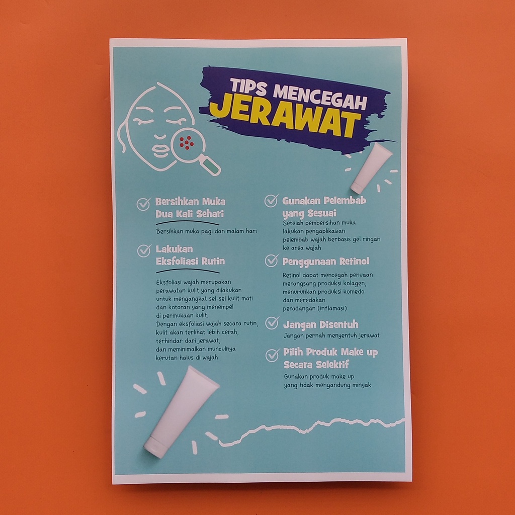 Jual Poster - Tips Mencegah Jerawat - Poster Kesehatan Kulit - Poster