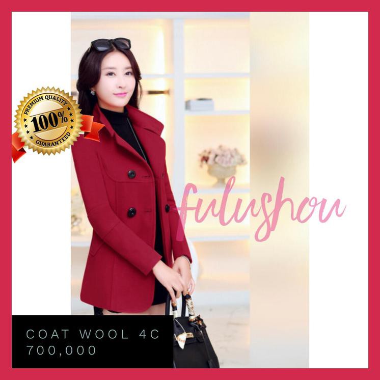 BEST SELLER WINTER COAT WOOL KOREAN PREMIUM - MERAH