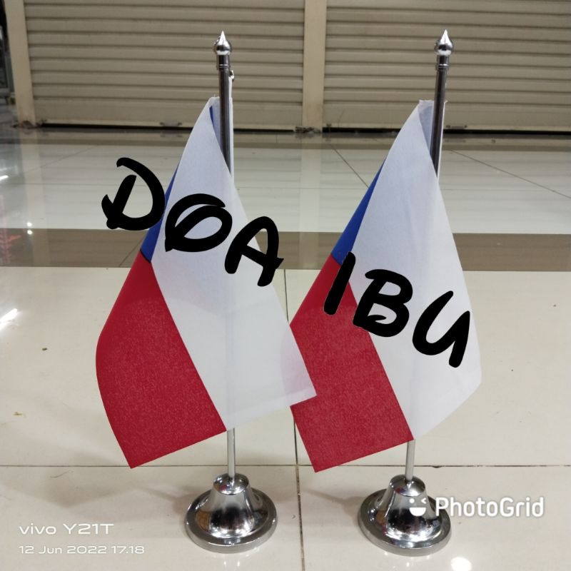 

best seller tiang stenlis meja+bendera CEKO ready stock