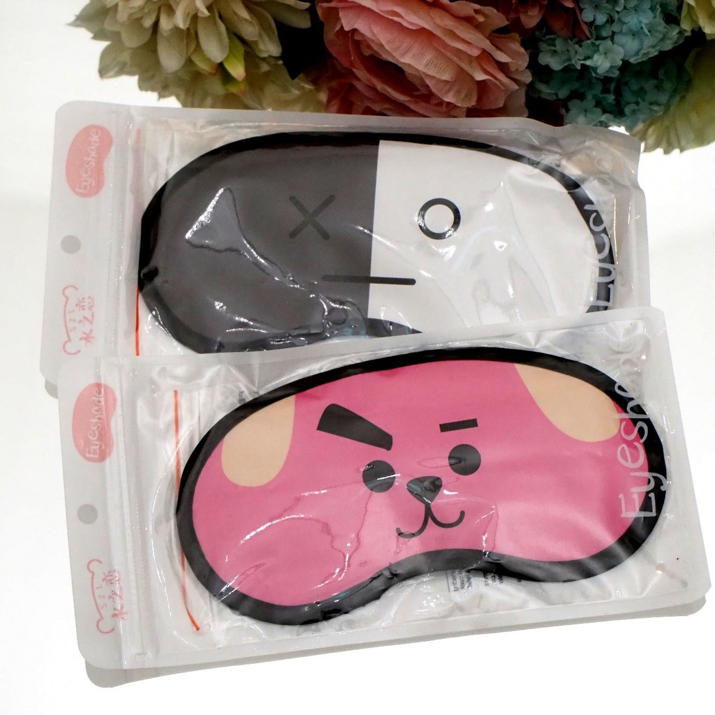 Penutup Mata Tidur BT21 isi GEL PENDINGIN Masker Mata Kompres Kualitas Premium Sleeping Eye Mask