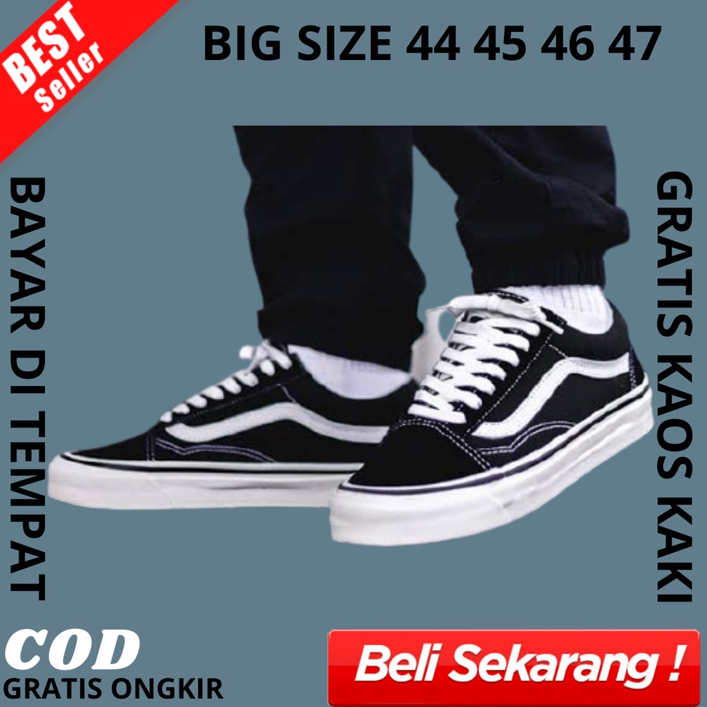 SEPATU SNEAKERS UKURAN JUMBO MURAH TERBARU | SEPATU PRIA UKURAN BESAR | SEPATU SEKOLAH BIG SIZE 44 4