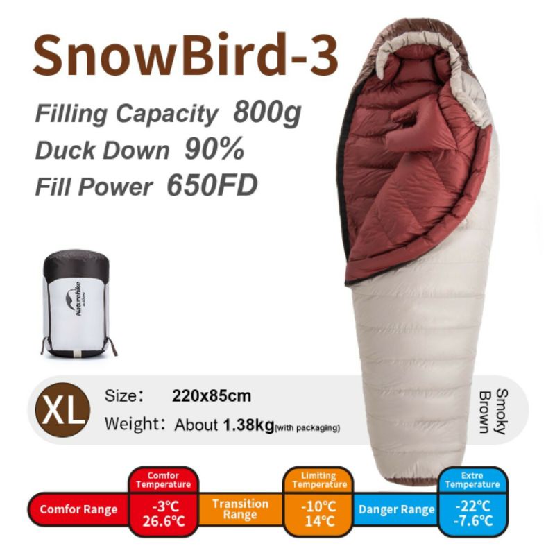 SLEEPING BAG SNOWBIRD -3 NATUREHIKE NH20YD001(SIZE XL)