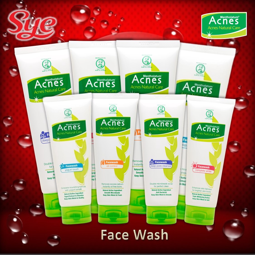 BPOM ACNES FACE WASH 100ML / WHITE COMPLETE FW , OIL CONTROL FW , DEEP PORE FW , YOGURT FW / SYE