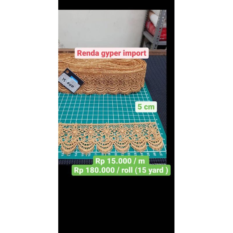 Renda katun dan gyper import