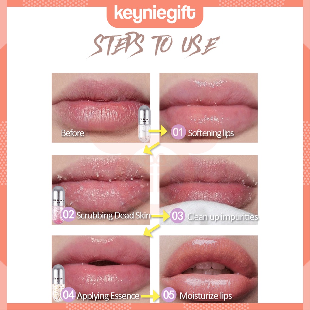 Fit Colors Glitter Capsule Lip Care Moisturising Pelembab Bibir Cantik FC003