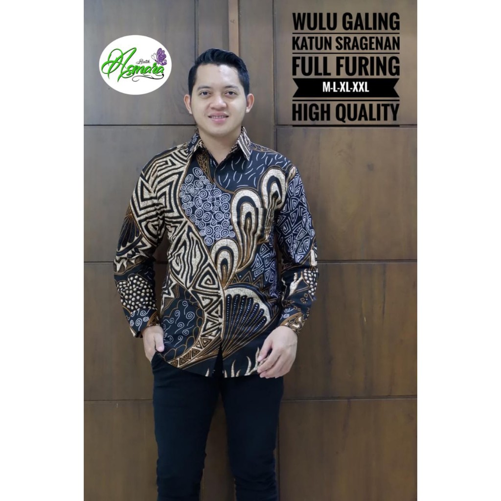 WULU GALING Kemeja Batik Pria Full Furing Bahan Katun Primisima