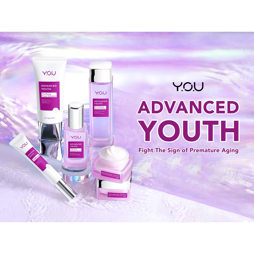 You Advanced Youth Revitalizing Micro Essence / Intensive Peptide Serum / Line Smoothing Peptide Night Cream / Recharging Peptide Eye Cream / Purifying Foam Cleanser