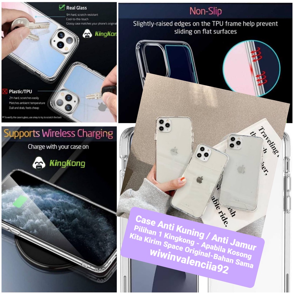 New Hardcase Clear KINGKONG ( Anti Kuning ) IPhone 7 8 7+ 8+ SE-2020 X XS XR XSMAX 11 11PRO 11PROMAX